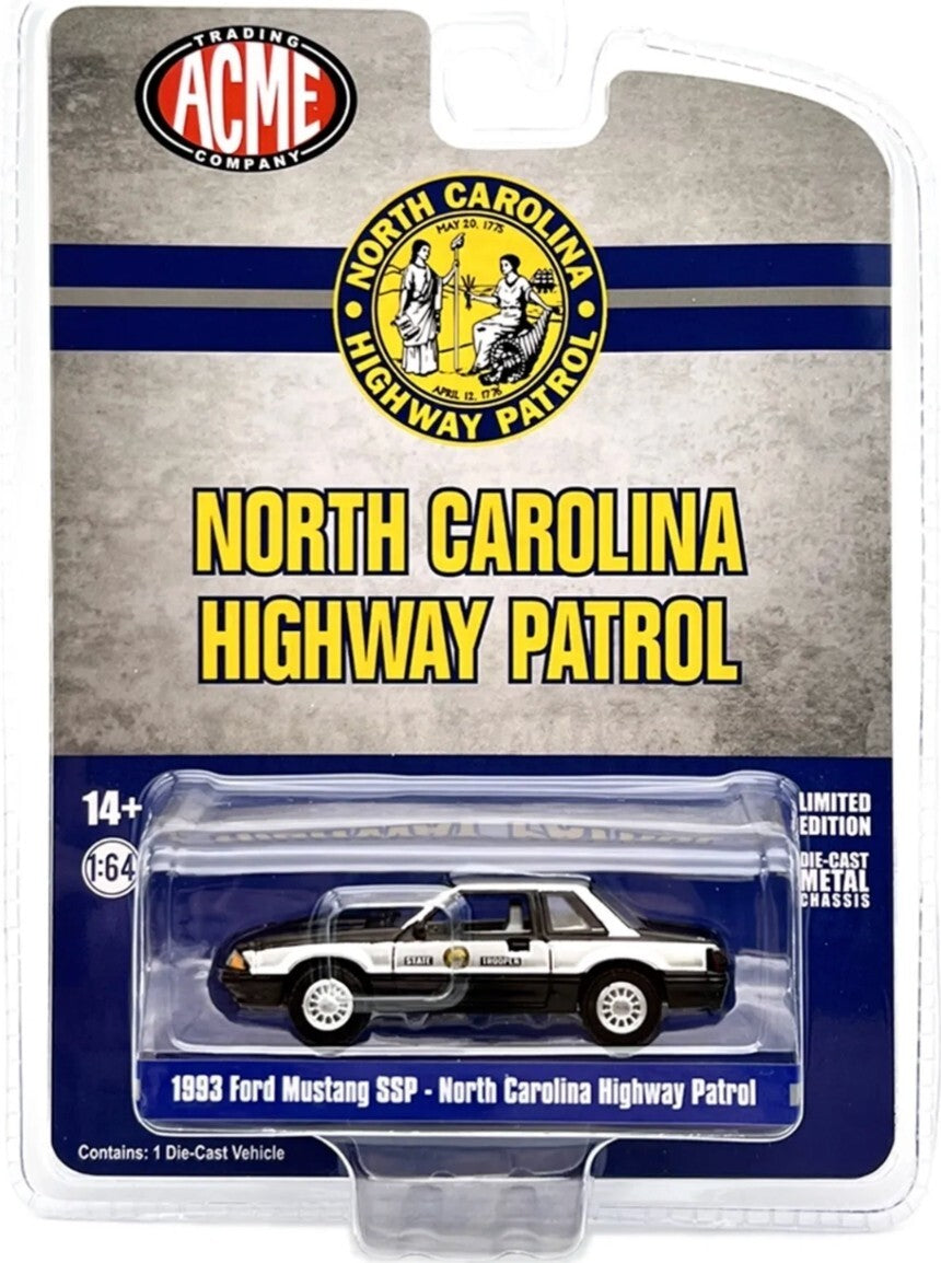 Ford Mustang SSP 1993 North Carolina Highway Patrol - 1/64 ACME