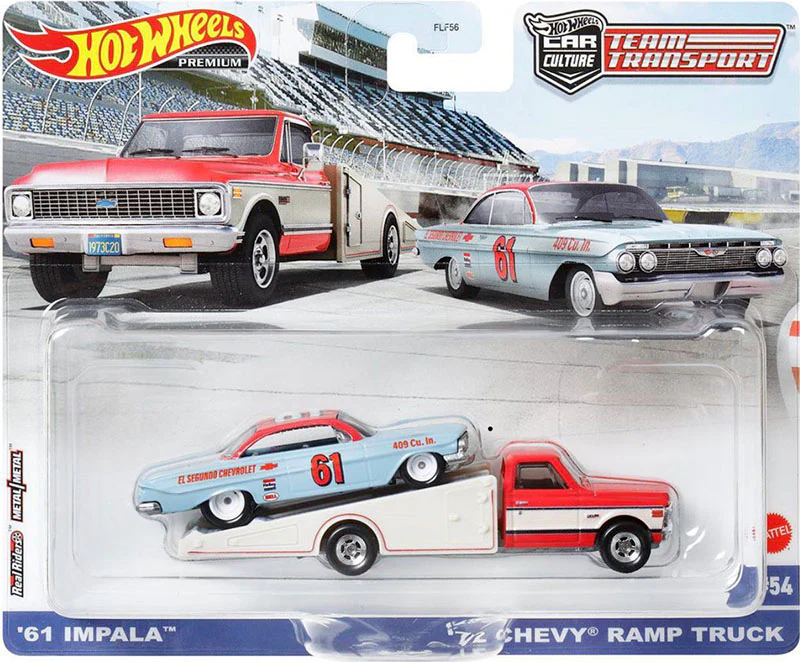 Set 2 masinute Chevy Ramp Truck 1972 si Impala 1961 - 1/64 Hot Wheels Premium