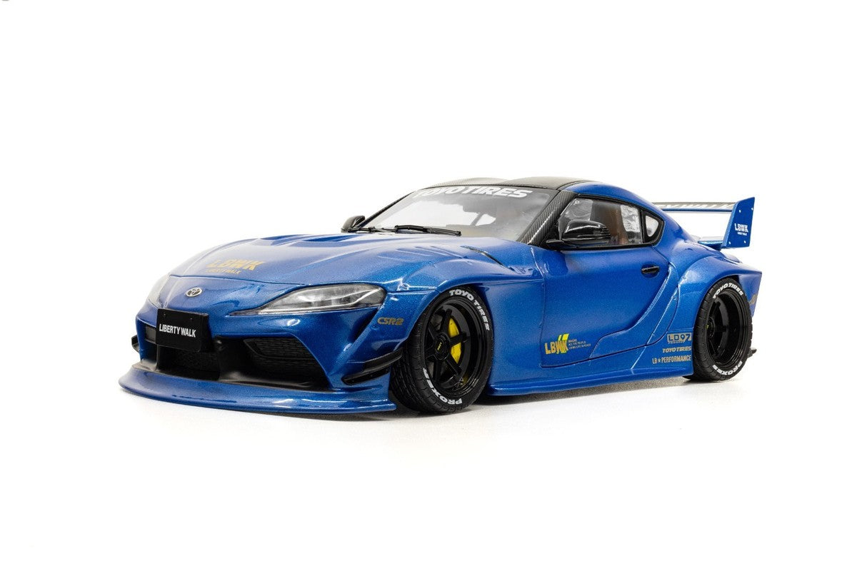Toyota GR Supra Liberty Walk Body Kit albastra 2025 - 1/18 Solido