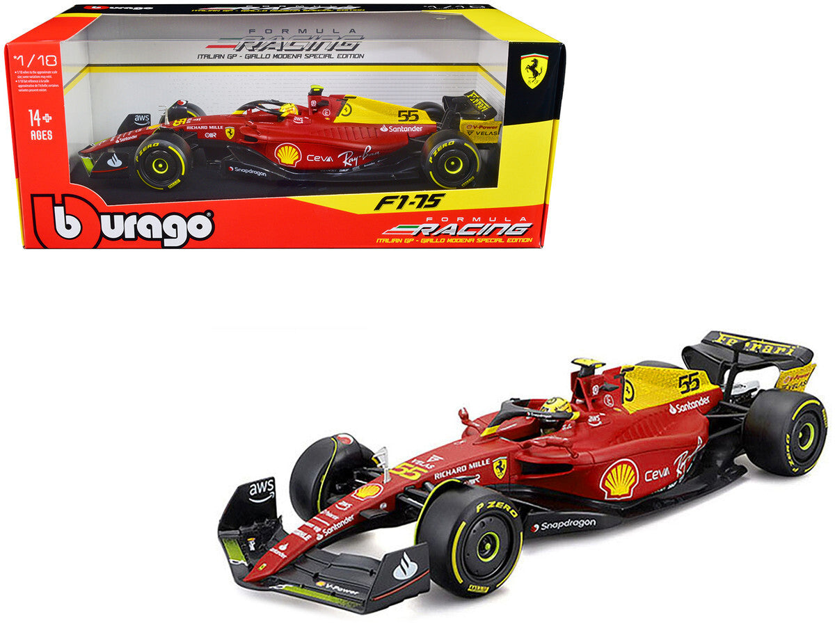 Formula 1  Ferrari F1-75 #55 Carlos Sainz 2022 Italian GP - 1/18 Bburago
