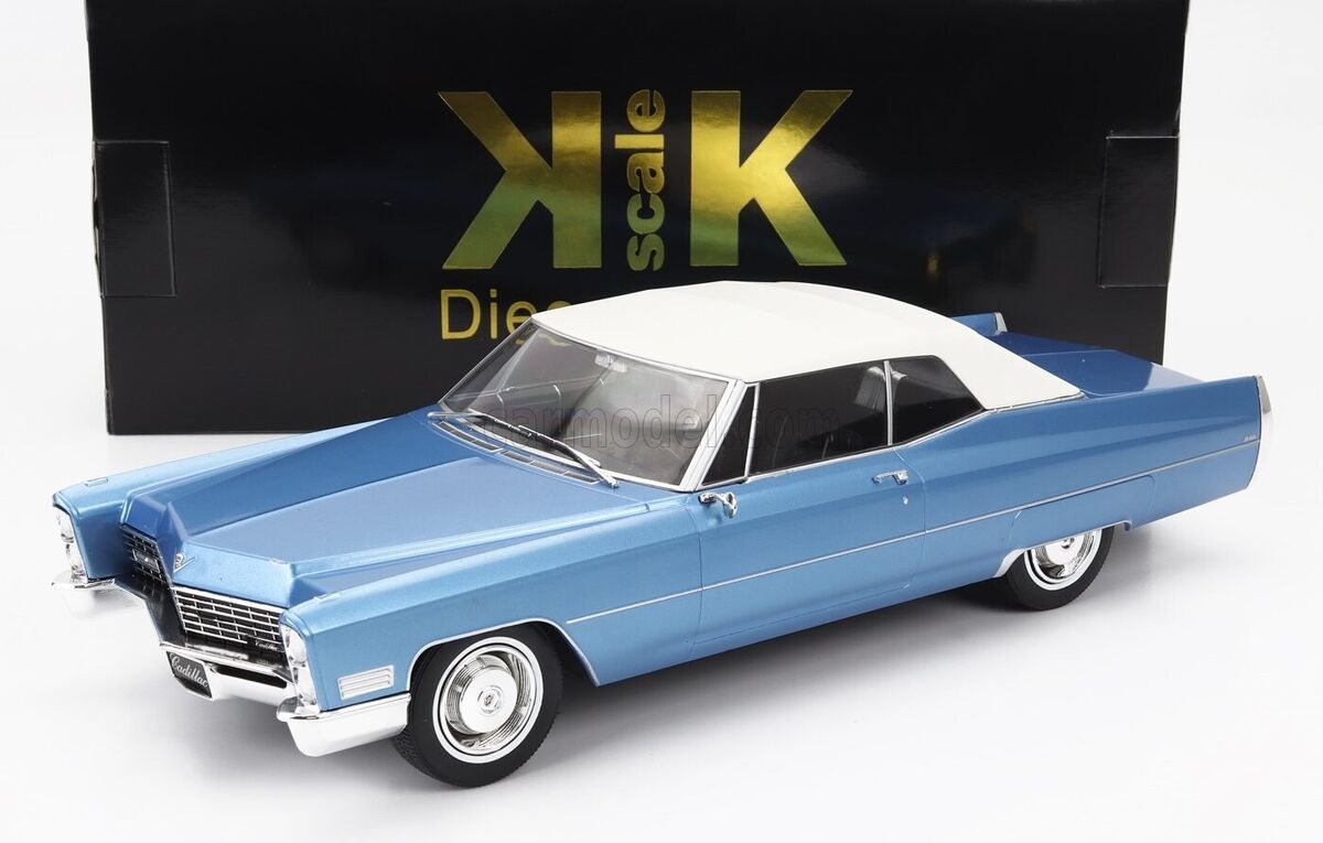 Cadillac De Ville Covertible cu soft top 1967 bleu/alb - 1/18 KK-Scale
