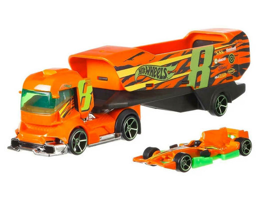 Camion Big Rig Heat Super Rigs cu formula 1 - 1/64 Hot Wheels