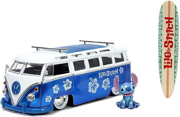 Volkswagen T1 Bus si figurina Stitch - 1/24 Jada