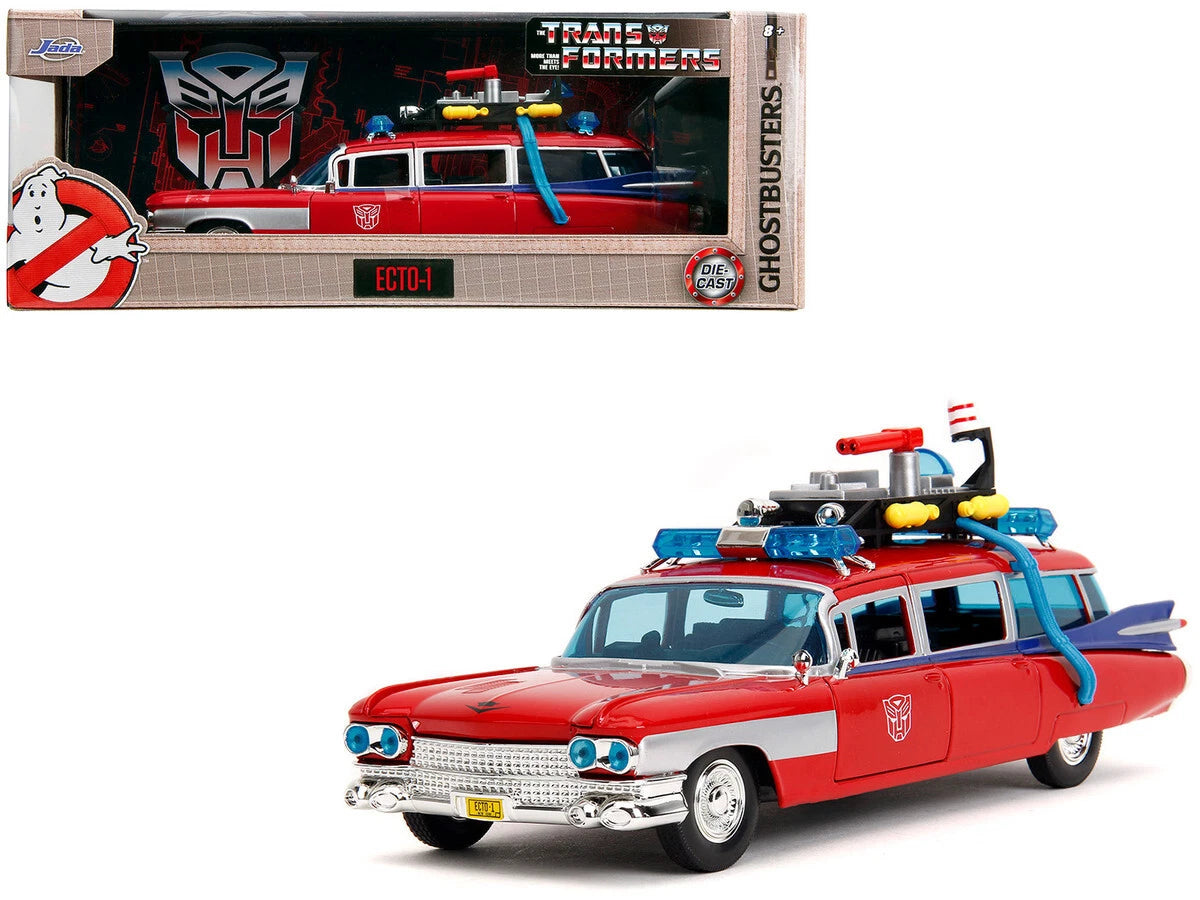 Cadillac Ambullance Ecto-1 1959 rosu "Ghostbusters-Transformers" - 1/24 Jada