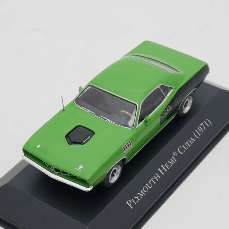 Macheta Plymouth Hemi Cuda 1971 cu vitrina plexiglass - 1/43 Altaya