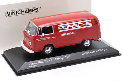 Volkswagen T2 Transporter Delivery van 1972 "Porsche" 1/1504 pcs cu vitrina plexiglass - 1/43 Minichamps