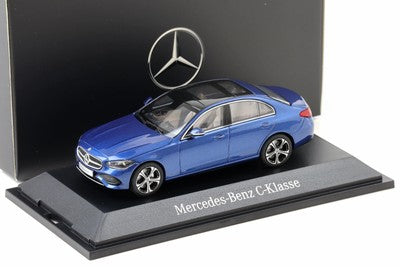 Mercedes-Benz C-Klasse albastru cu vitrina plexiglass - 1/43 Herpa