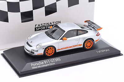 Porsche 911 GT3 RS 1/504 pcs argintiu/portocaliu - 1/43 Minichamps