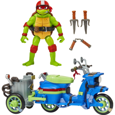 Figurina Raphael cu vehicul Testoasele Ninja - Battle Cycle