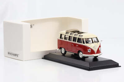 Volkswagen T1 Samba-Bus 1/504pcs cu vitrina plexiglass - 1/43 Minichamps