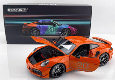 Porsche 911 Turbo S Coupe Sport Design 2021 portocaliu - 1/18 Minichamps