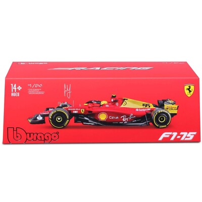 Formula 1 Ferrari F1-75 Carlos Sainz 2022 #55 cu vitrina plexiglass - 1/24 Bburago