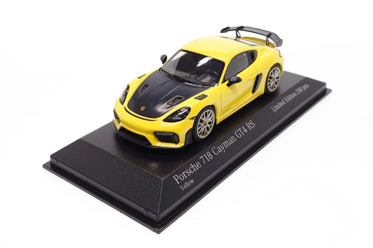 Porsche 718 Cayman GT4 RS galben 1/200pcs cu vitrina plexiglass - 1/43 Minichamps