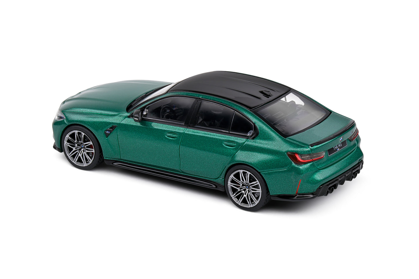 BMW M3 Sedan G80 Competition verde cu vitrina plexiglass - 1/43 Solido