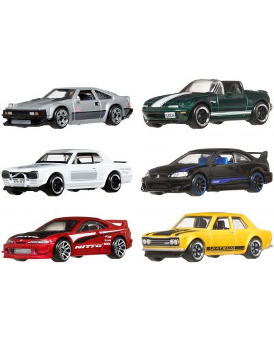 Set 6 masinute Hot Wheels Silver Series Japan Style - 1/64 Hot Wheels