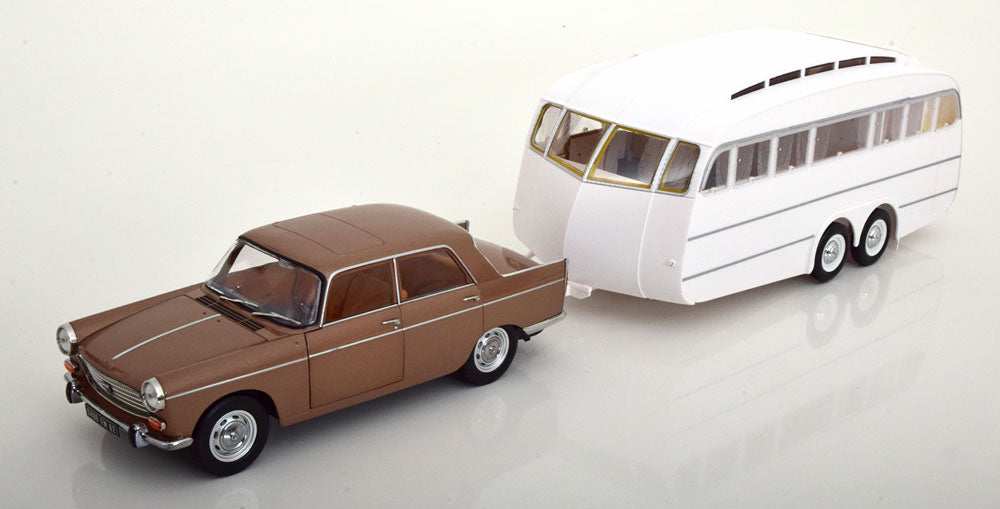 Peugeot 404 din 1965 si rulota - 1/18 Norev