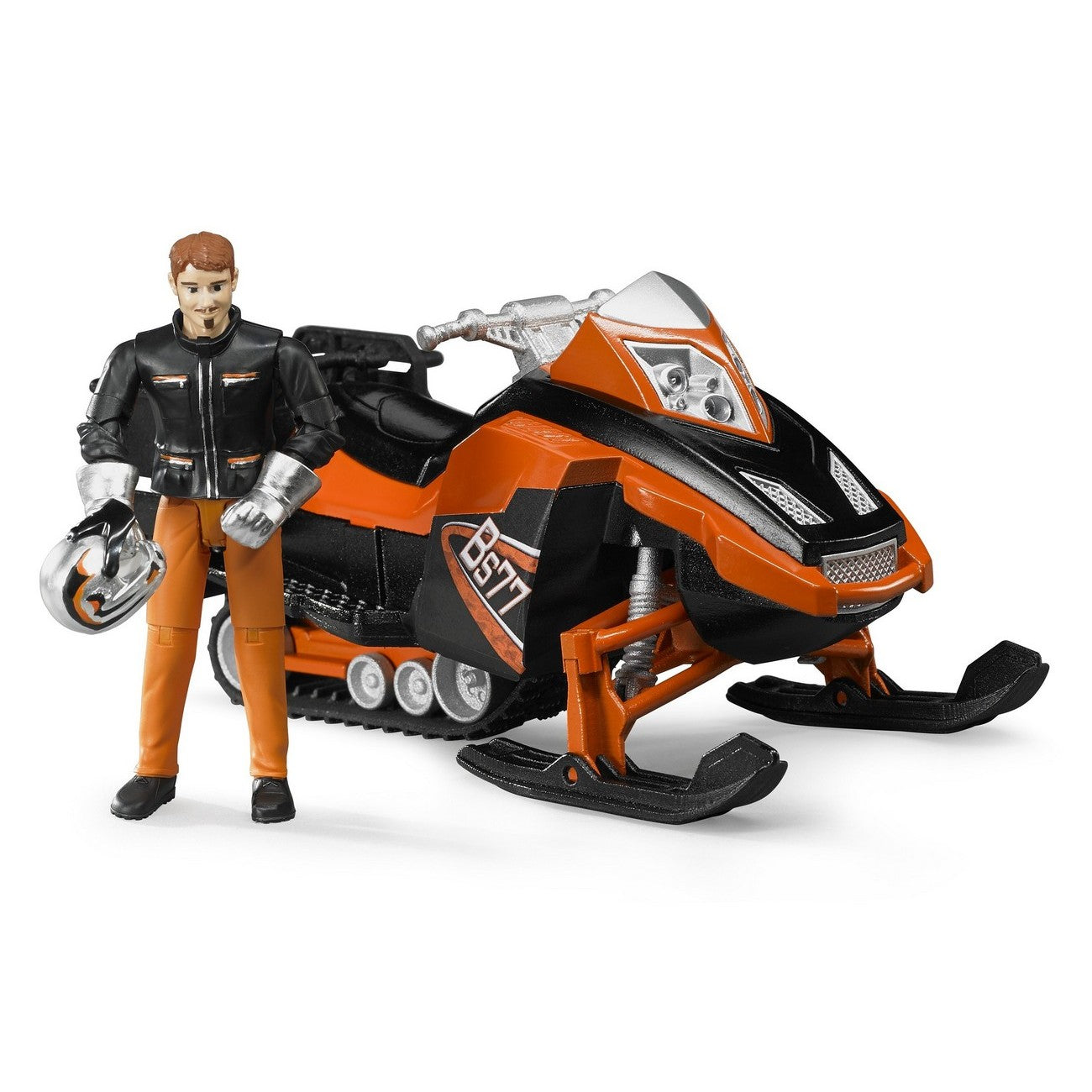 BRUDER 63101 - Snowmobil cu figurina barbat si accesorii