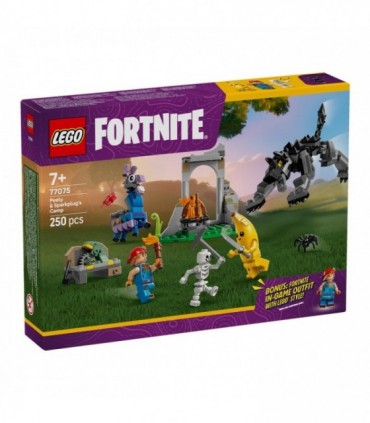 LEGO Fortnite 77075 - Tabara lui Peely si Sparkplug (250 piese)