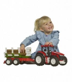BRUDER 03453 - Tractor ROADMAX cu remorcă și bușteni