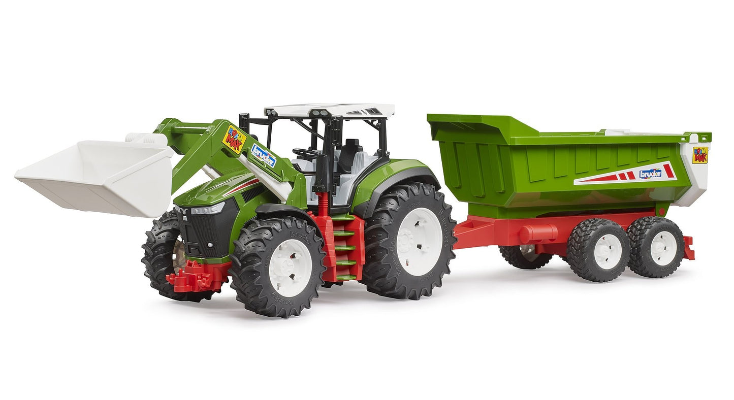 BRUDER 03452 - Tractor Roadmax cu incarcator frontal si remorca basculanta