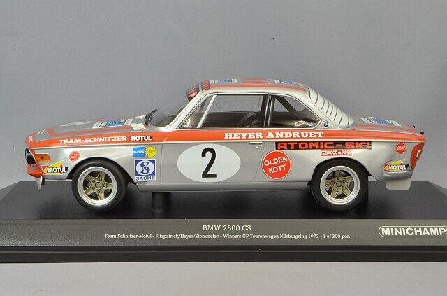 BMW 2800 CS Team Schnitzer-Motul Fitzpatrick/Heyer/Stommelen Winners GP Tourenwagen Nurburgring 1972 No.2  1/300pcs - 1/18 Minichamps