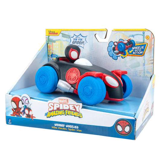 Masinuta Spidey Pull Back Miles Morales Spider Man 15 cm