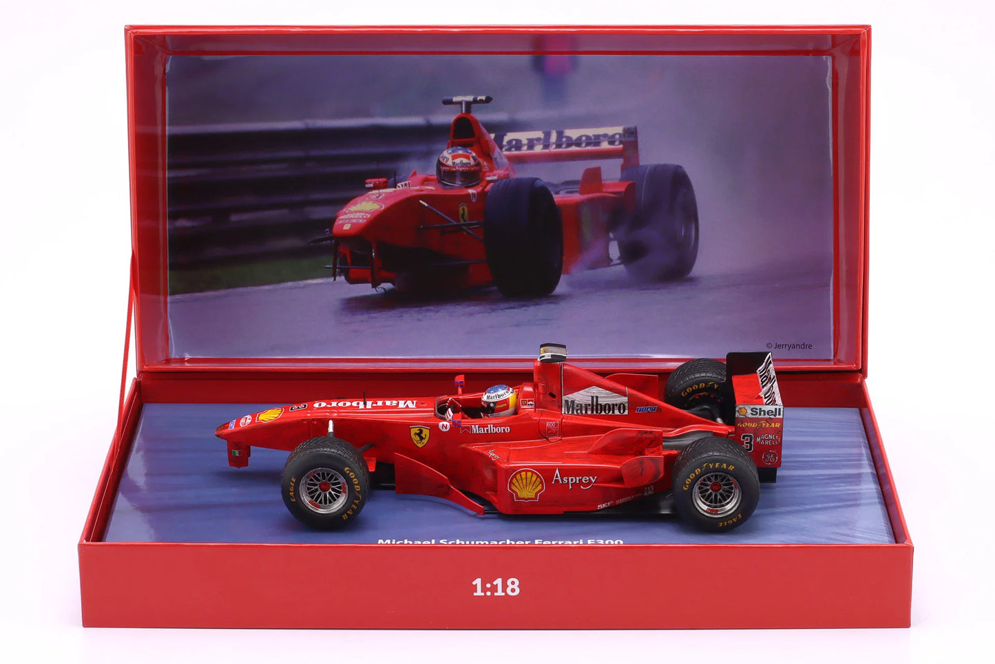 Formula 1 Ferrari Michael Schumacher Ferrari F300 3 Wheeler #3 Belgium GP F1 1998 - 1/18 WERK83 Moments
