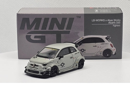 Abarth 595 LB-Works x Abas Works Fighters - 1/64 Mini GT