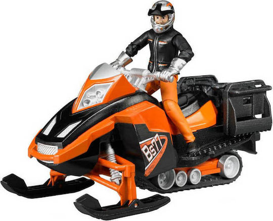 BRUDER 63101 - Snowmobil cu figurina barbat si accesorii