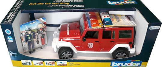 BRUDER 02528 - Masina de pompieri Jeep Wrangler Rubicon cu pompier